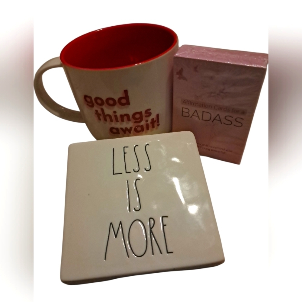 Rae Dunn Motivational Mug, Affirmations, and Rae Dunn Ceramic Decor Gift Set